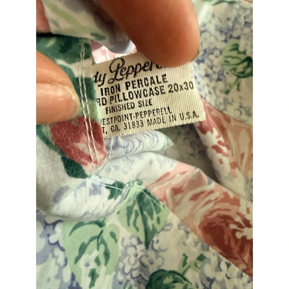 VTG Full Sheet Set Lady Pepperell Roses Lilac Cottagecore Floral Pink romantic
